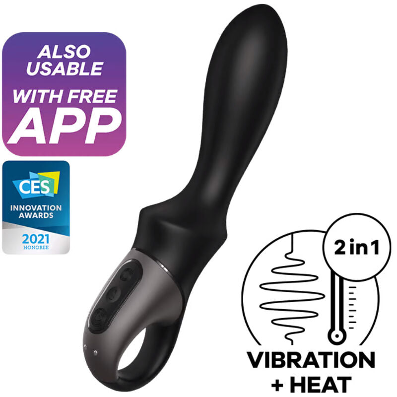 Satisfyer - app vibratore anale heat climax nero