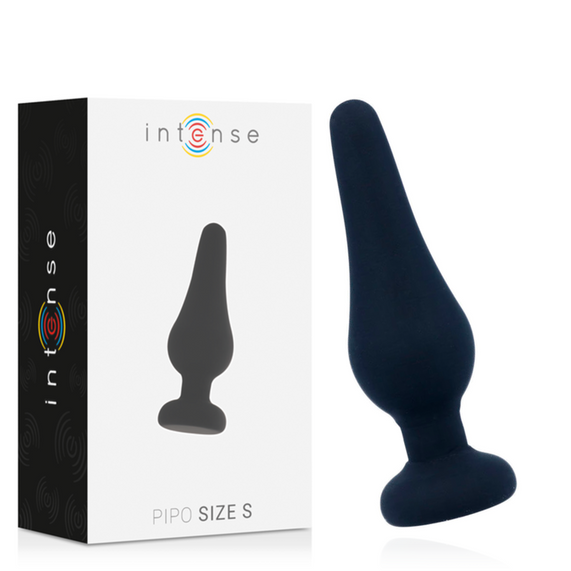 Intense - plug anale pipo s silicone nero 9,8 cm