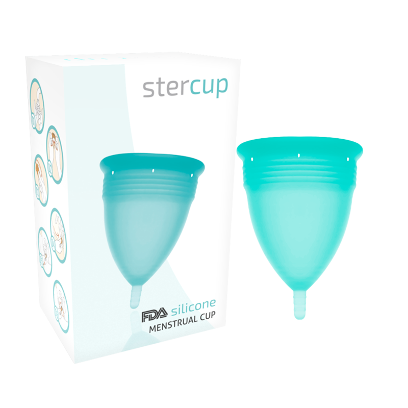 Stercup - coppa mestruale in silicone fda acquamarina - taglia s