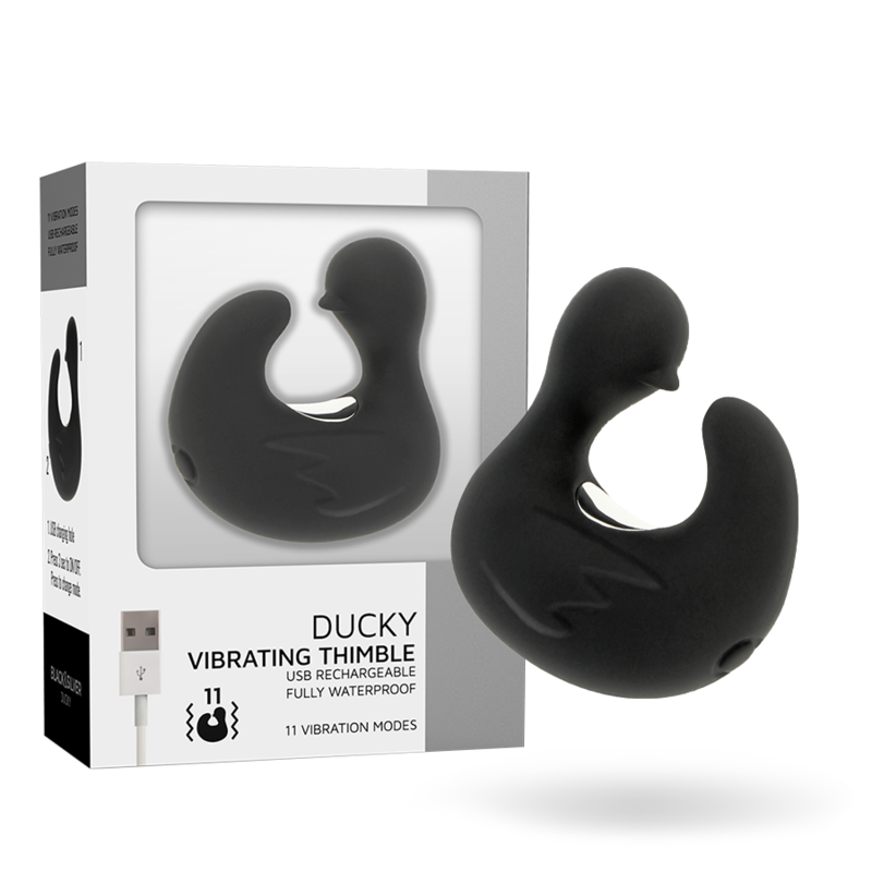 BLACK&SILVER - DUCKYMANIA DITALE RICARICABILE STIMOLANTE D'ANATRA IN SILICONE