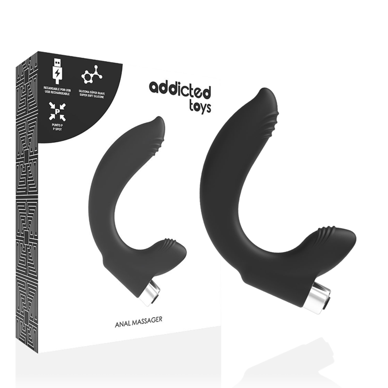 Addicted toys - vibratore prostatico ricaricabile modello 7 - nero