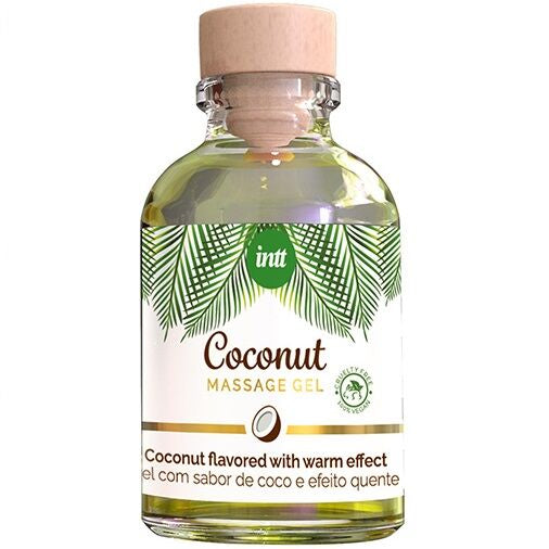 Intt - gel da massaggio vegano al gusto di cocco ed effetto riscaldante