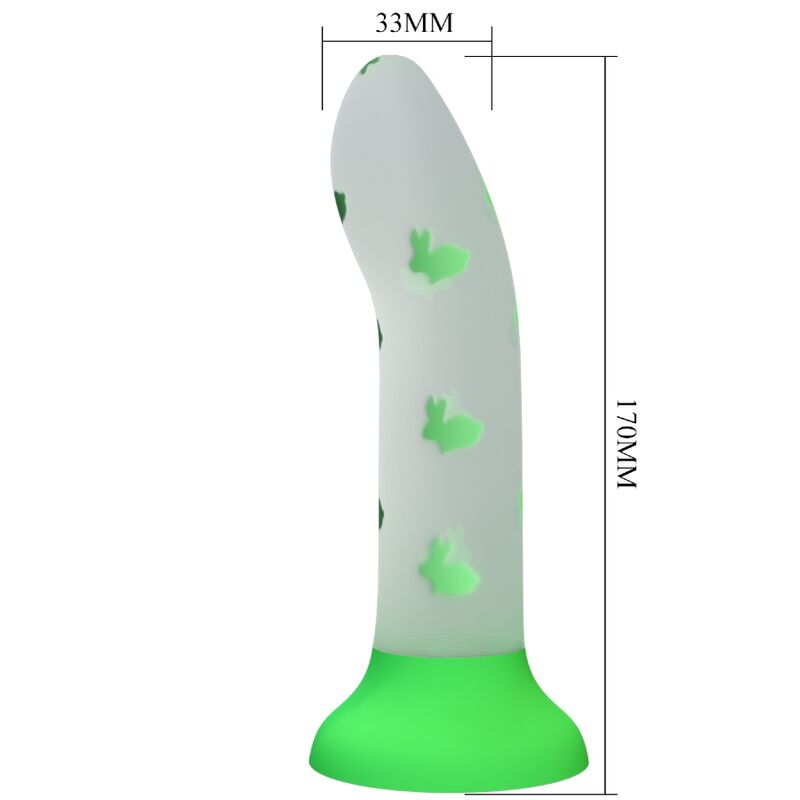 PRETTY LOVE - DILDO MAGICO NIGHTFALL SENZA VIBRAZIONI VERDE LUMINOSO